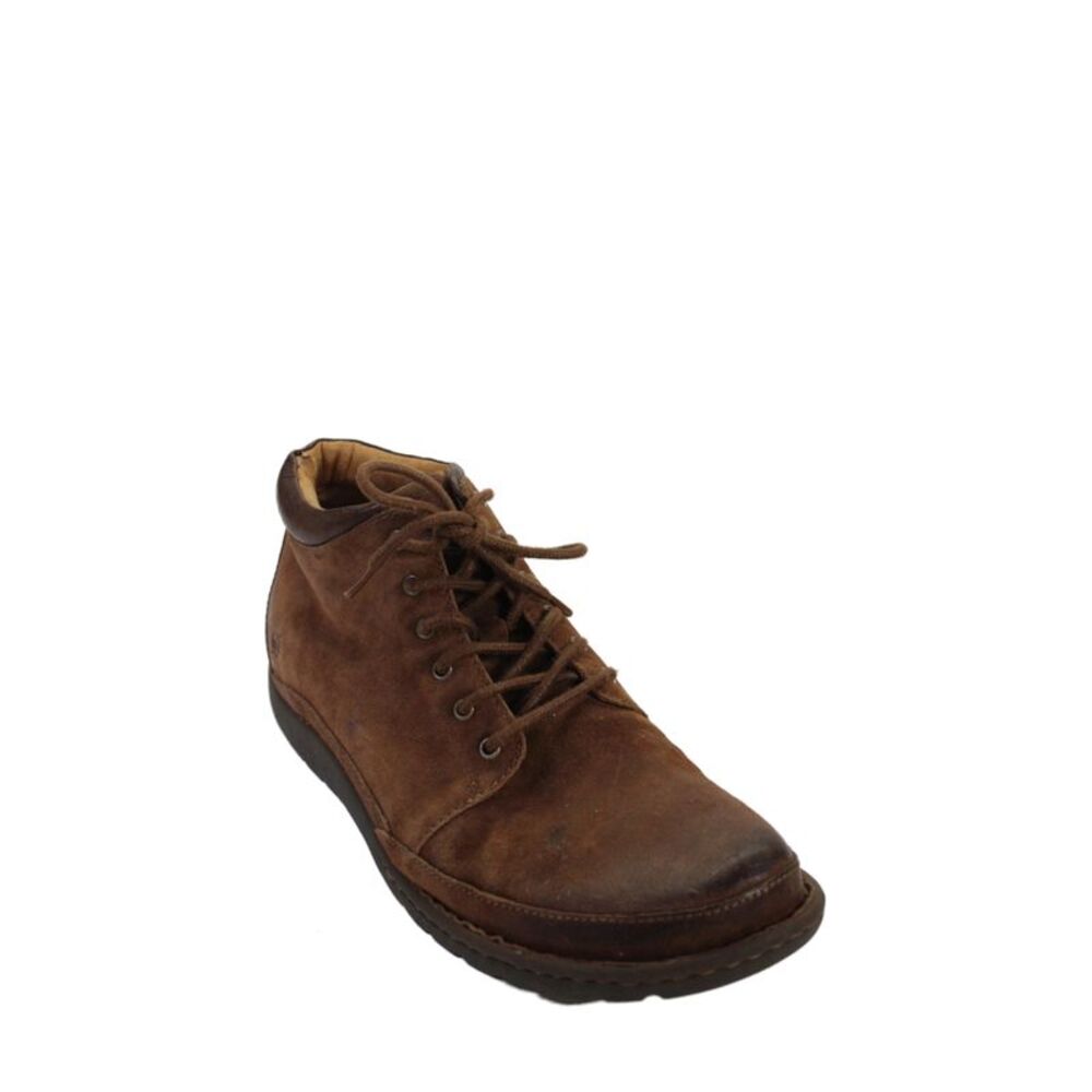 Born Mens Suede lace-Up Tied Ankle Boots Brown Size 12